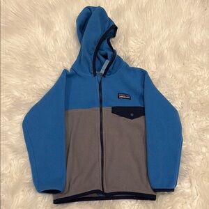 Patagonia Kids' Blue and Gray Fleece Hoodie